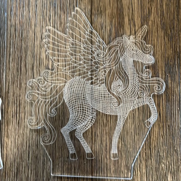 3D Illusion Flying Unicorn Night Light Remote Control Colors Holographic Pegasus - Picture 5 of 14